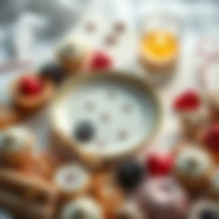 Aesthetic Plate Design Aesthetic design of a 15 cm plate surrounded by sweets