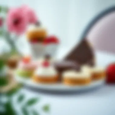 Variety of Desserts Arrangement Variety of desserts arranged on a decorative 15 cm plate