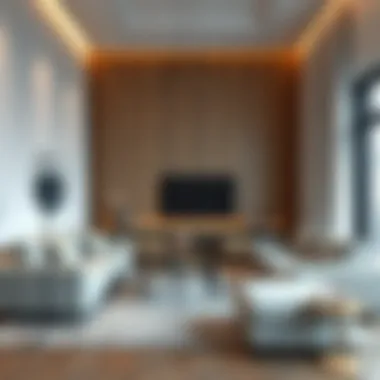 Modern furniture arrangement in a room