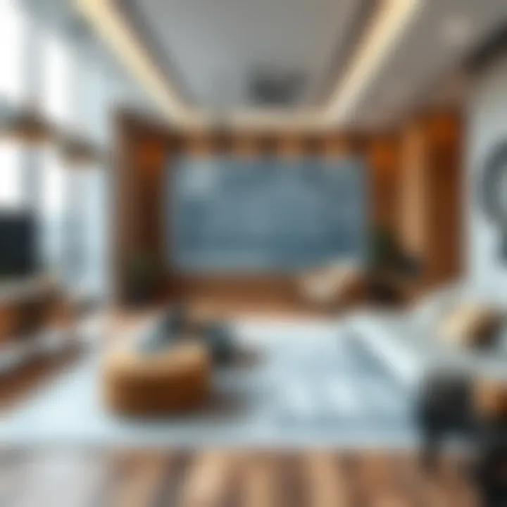 Blueprint showcasing interior design concepts