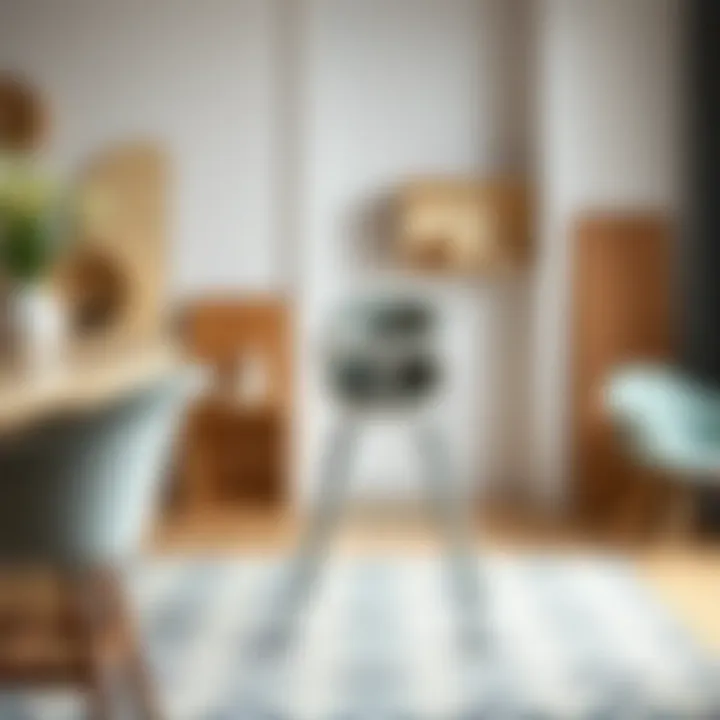 Various high chair styles that complement family dining spaces