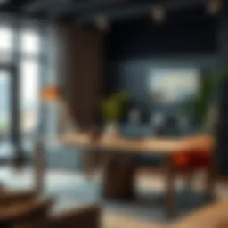 Elegant design of a height-adjustable table in a modern living room setting