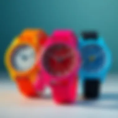 Colorful Designs of Children’s Analog Watches Colorful analog watches for kids showcasing different designs