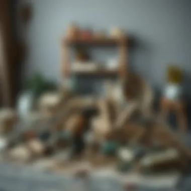 Artistic arrangement of various waste materials