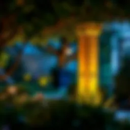 Elegant garden lighting showcasing a serene atmosphere