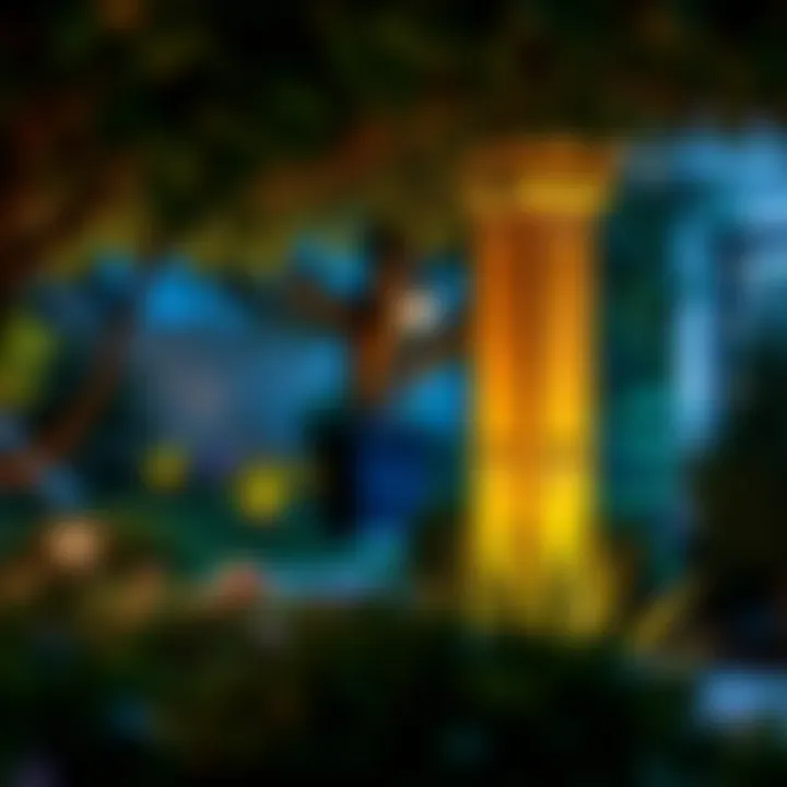 Elegant garden lighting showcasing a serene atmosphere