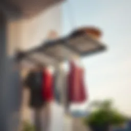 Stylish balcony ceiling clothes drying rack