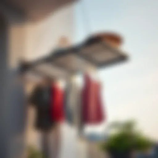 Stylish balcony ceiling clothes drying rack