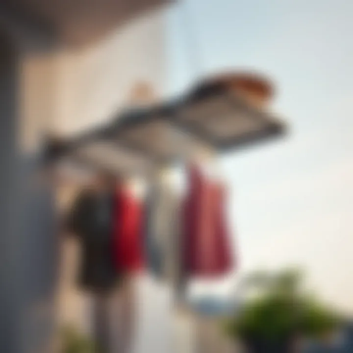 Stylish balcony ceiling clothes drying rack