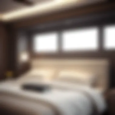 Functional aspects of Bambi bed head with storage features.