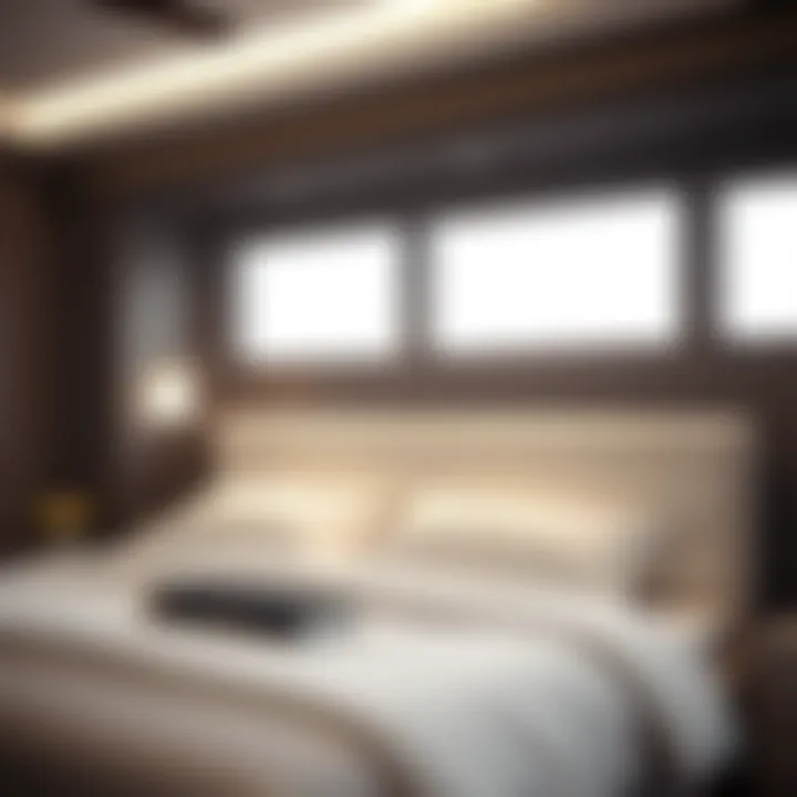 Functional aspects of Bambi bed head with storage features.