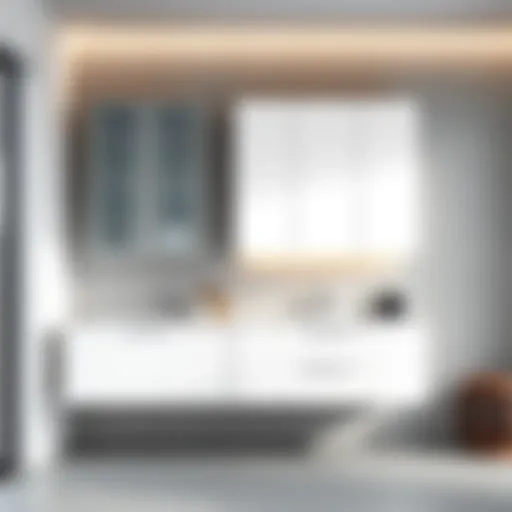 Contemporary White Bathroom Cabinet Sleek white bathroom cabinet with modern design