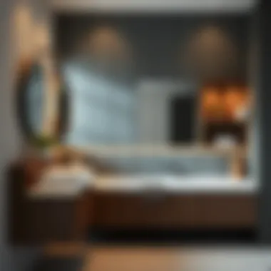 Trendy bathroom decor incorporating contemporary cabinet styles