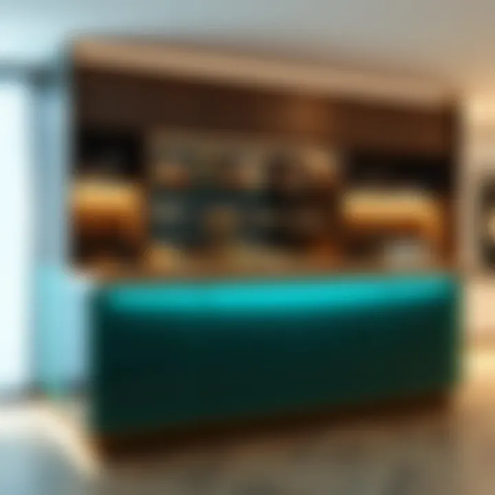 Contemporary glass-fronted bar unit enhancing modern interiors.