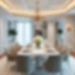 Elegant white dining table setting with American service