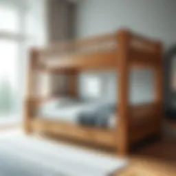 Elegant wooden bunk bed design showcasing craftsmanship