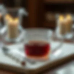 Elegant glass tea cup with intricate design