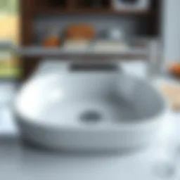 Elegant ceramic kitchen sink showcasing its smooth surface