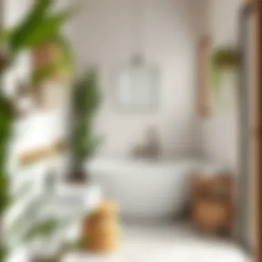 Natural Elements in Small Bathrooms Charming small bathroom adorned with natural materials and plants