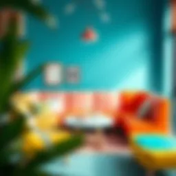 A stylish children's seating arrangement featuring vibrant colors and playful designs
