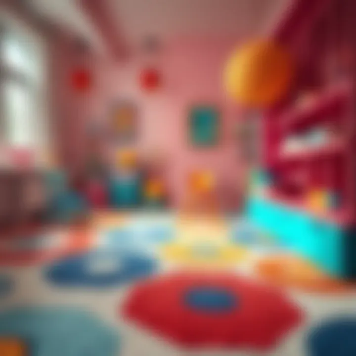 Vibrant Design for Kids' Spaces Colorful children's room carpet with playful patterns