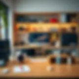 Well-organized computer desk showcasing productivity tools