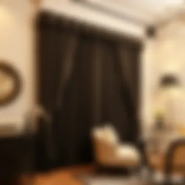 Elegant Dark Curtains Elegant dark curtains enhancing interior decor