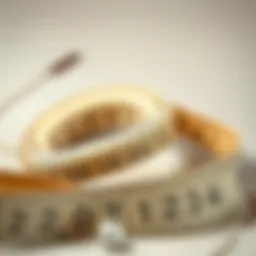 Elegant decorative measuring tape showcasing intricate designs