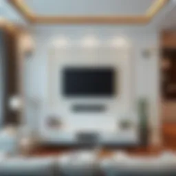 Elegant wall-mounted television in a contemporary living room setting