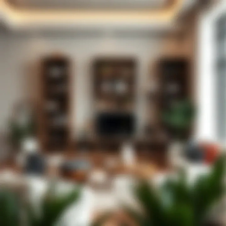 Creative bookshelf arrangement in a cozy living space