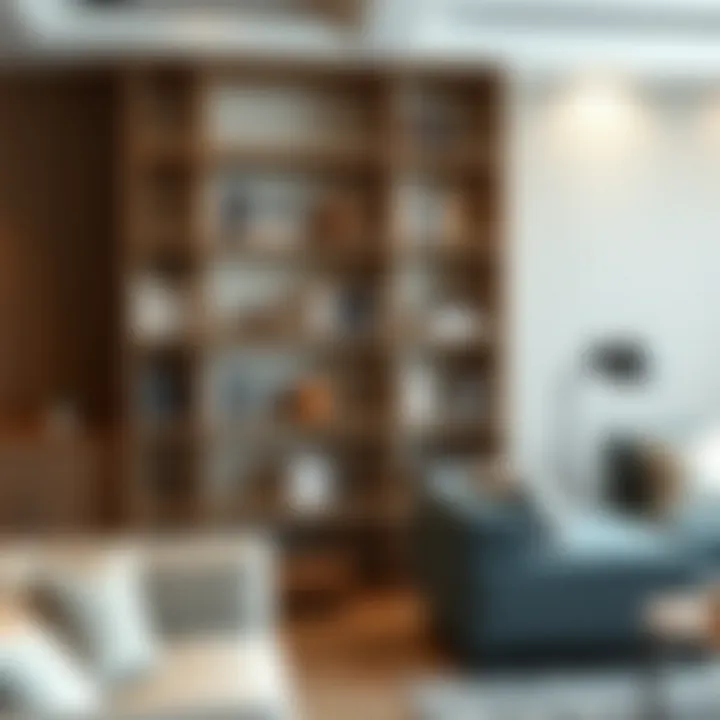 Elegant wall bookshelf showcasing modern design