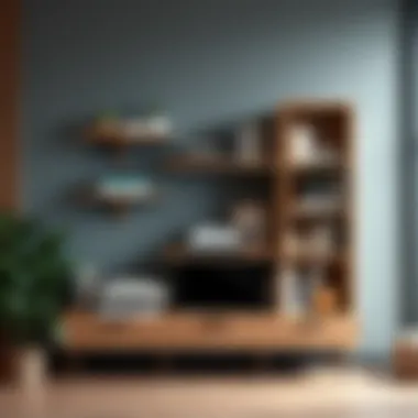 Functional wall-mounted bookshelf with organized storage