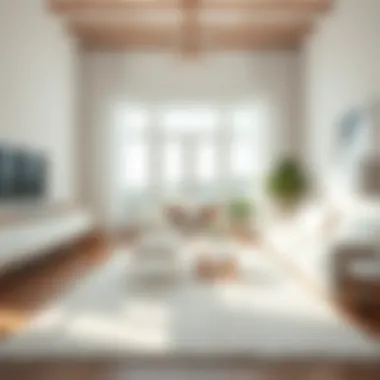 White flat rug enhancing a bright and airy space