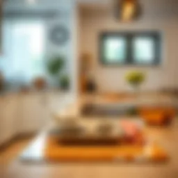 Elegant dish drying mat in a modern kitchen setting