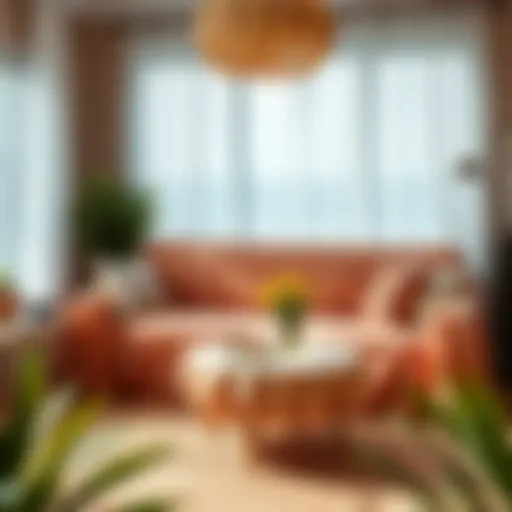 Elegant summer sofa cover in bright colors