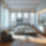 Elegant wooden white bedroom featuring a stylish bed and decor