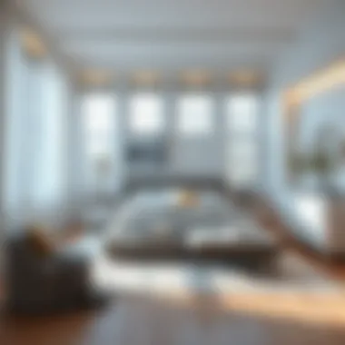 Elegant wooden white bedroom featuring a stylish bed and decor