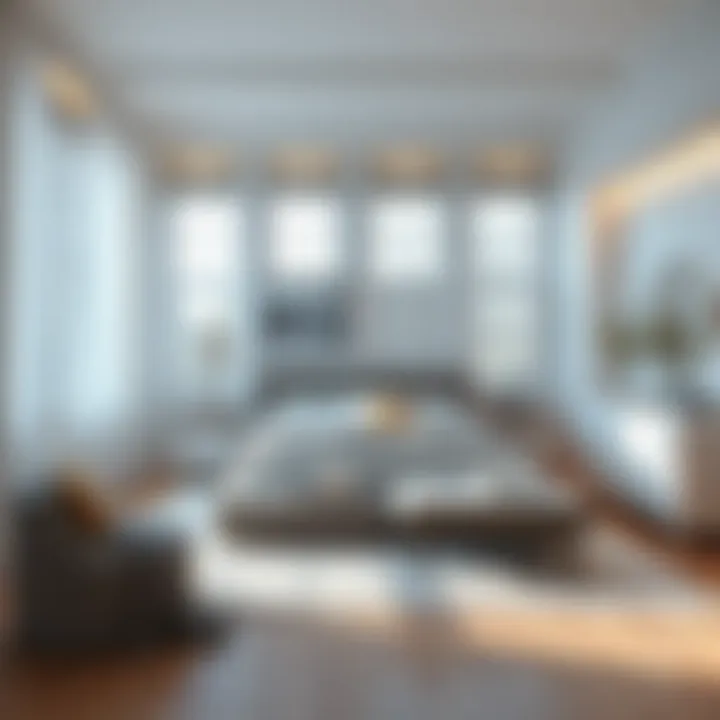 Elegant wooden white bedroom featuring a stylish bed and decor