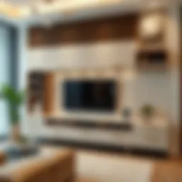 Stylish living room with a custom TV unit