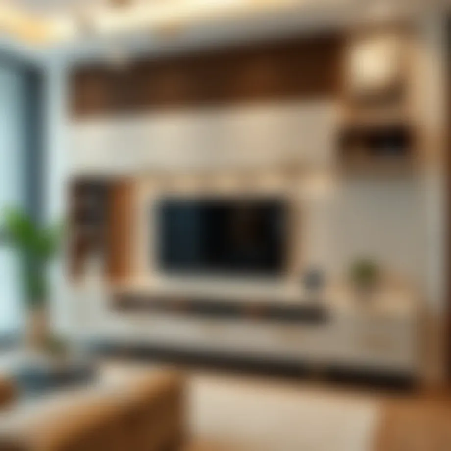 Stylish living room with a custom TV unit