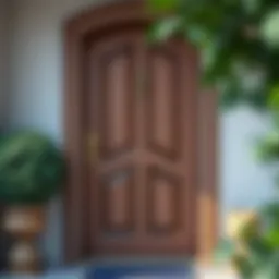 Elegant wooden exterior door showcasing craftsmanship