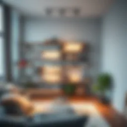 Innovative shelving design in a modern youth room
