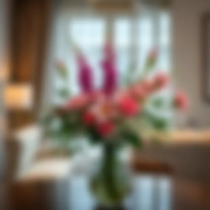 The Role of Floral Arrangements in Interior Design An elegant floral arrangement enhancing interior decor