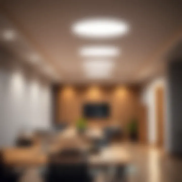 Innovative Recessed LED Fixtures in a Workspace Innovative design of recessed LED fixtures in a workspace