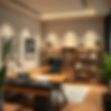 Creative office space showcasing innovative desk and book storage solutions