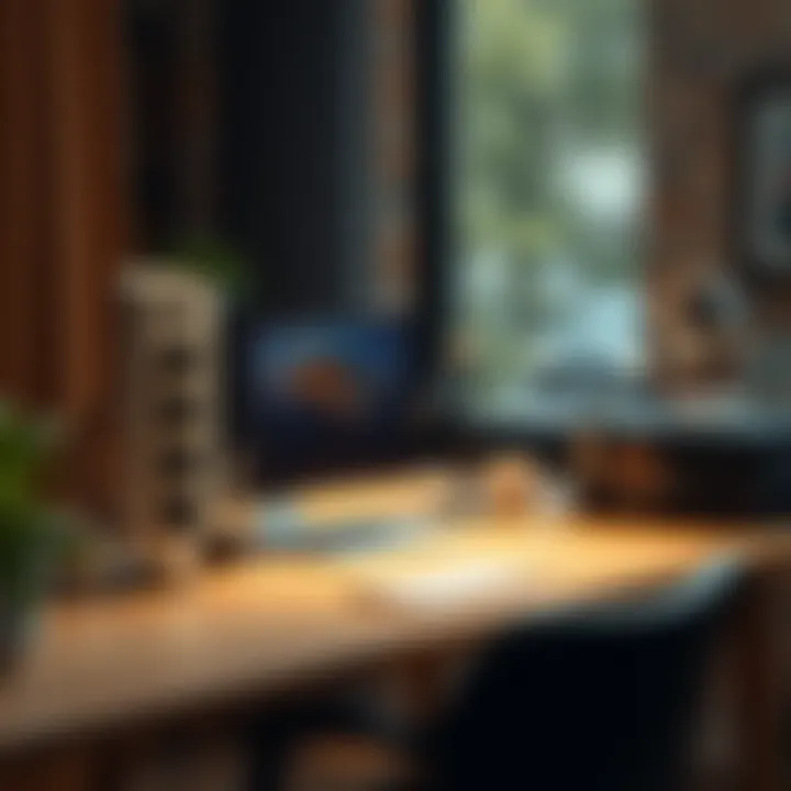 Cozy and inspiring computer desk setup