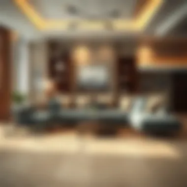 Inviting Living Space with a Large Sofa Warm and inviting living space featuring a large sofa