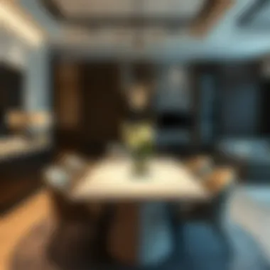 Sophisticated Dining Area Inspiration Elegant dining set display in a showroom