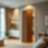 Elegant over-the-door hooks in a modern living space