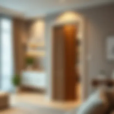 Elegant over-the-door hooks in a modern living space